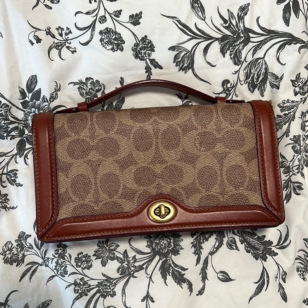 Coach riley in colorblock signature canvas